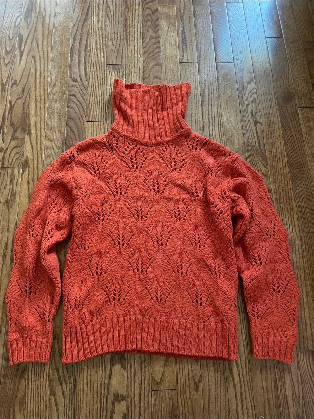 Liz Clairborne Orange Knit Turtleneck Sweater Sz Medium